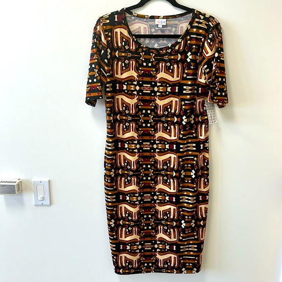 LuLaRoe Julia • Animal Print Dress • Sz L • NWT! - Picture 1 of 10